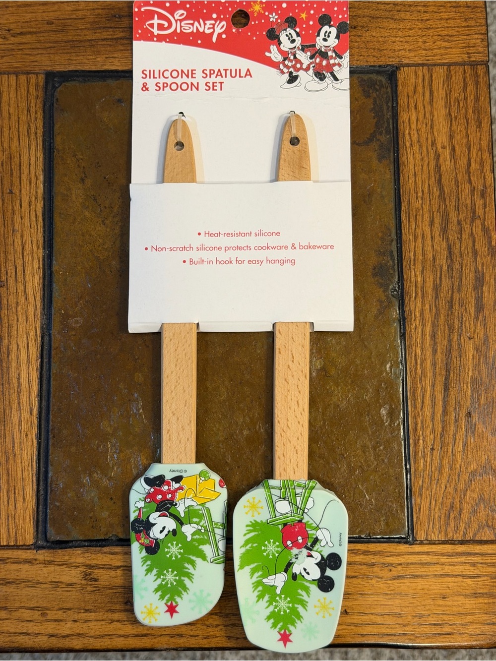 Disney Mickey & Minnie Silicone Spatula and Spoon Set - Christmas
